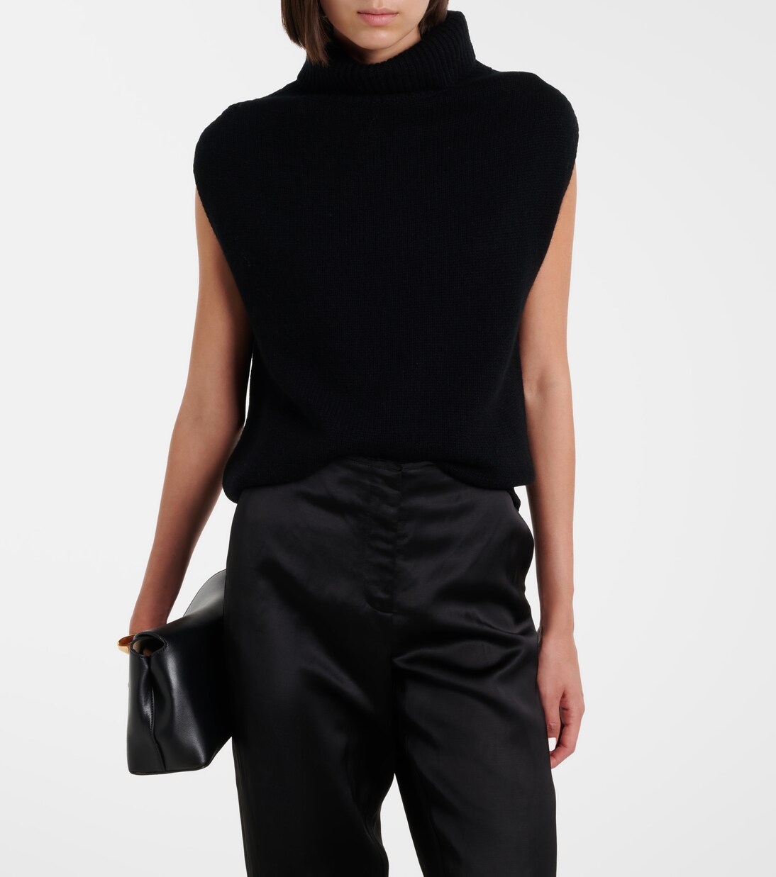 Turtleneck wool and cashmere sweater vest | Jardin des Orangers