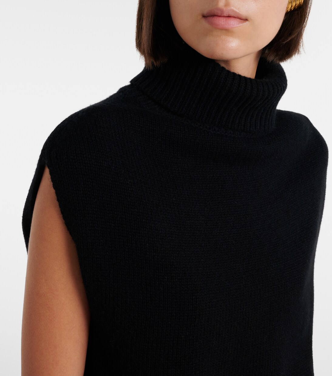 Turtleneck wool and cashmere sweater vest | Jardin des Orangers