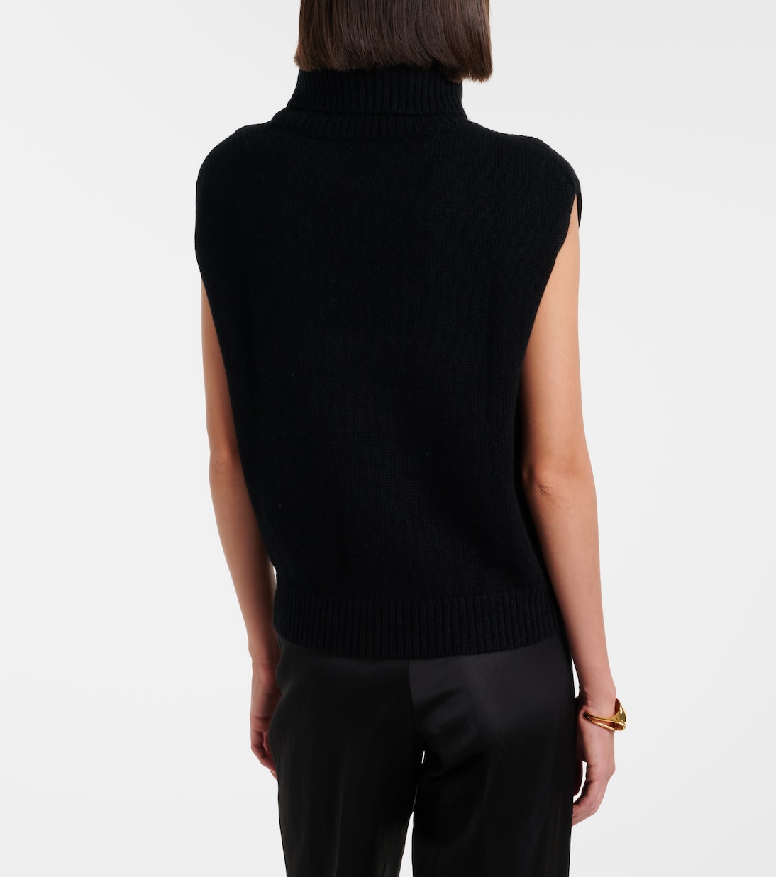 Turtleneck wool and cashmere sweater vest | Jardin des Orangers