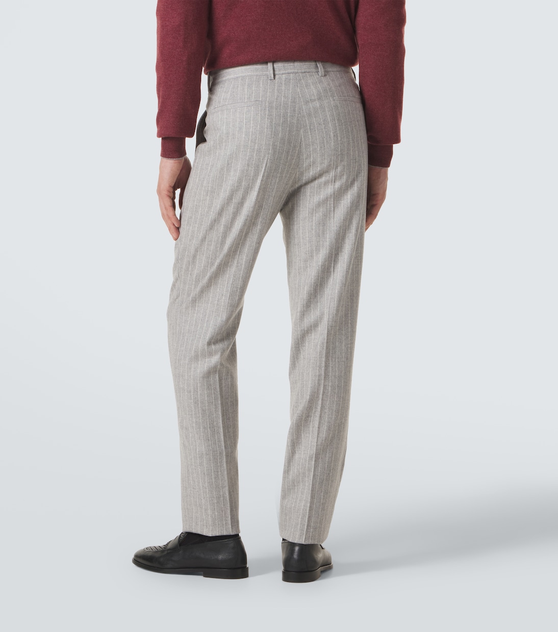 Pantalones en mezcla de lana y cachemir con raya diplomática | Brunello Cucinelli