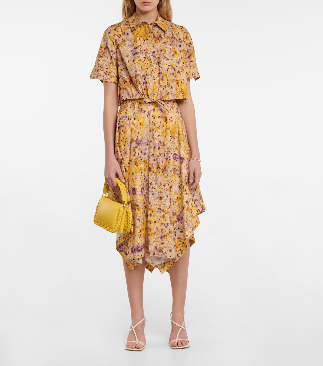 Top raccourci Ben en coton mélangé à fleurs | Altuzarra