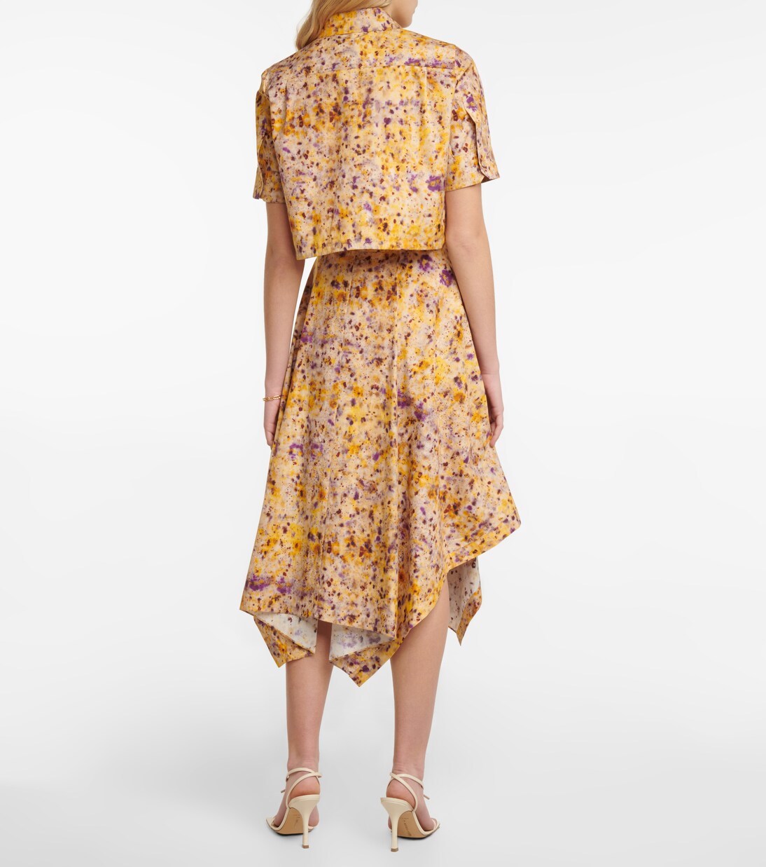 Top raccourci Ben en coton mélangé à fleurs | Altuzarra