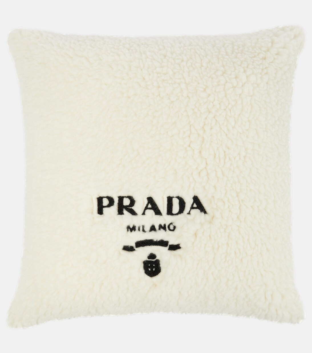 Logo wool, silk and cashmere cushion | Prada