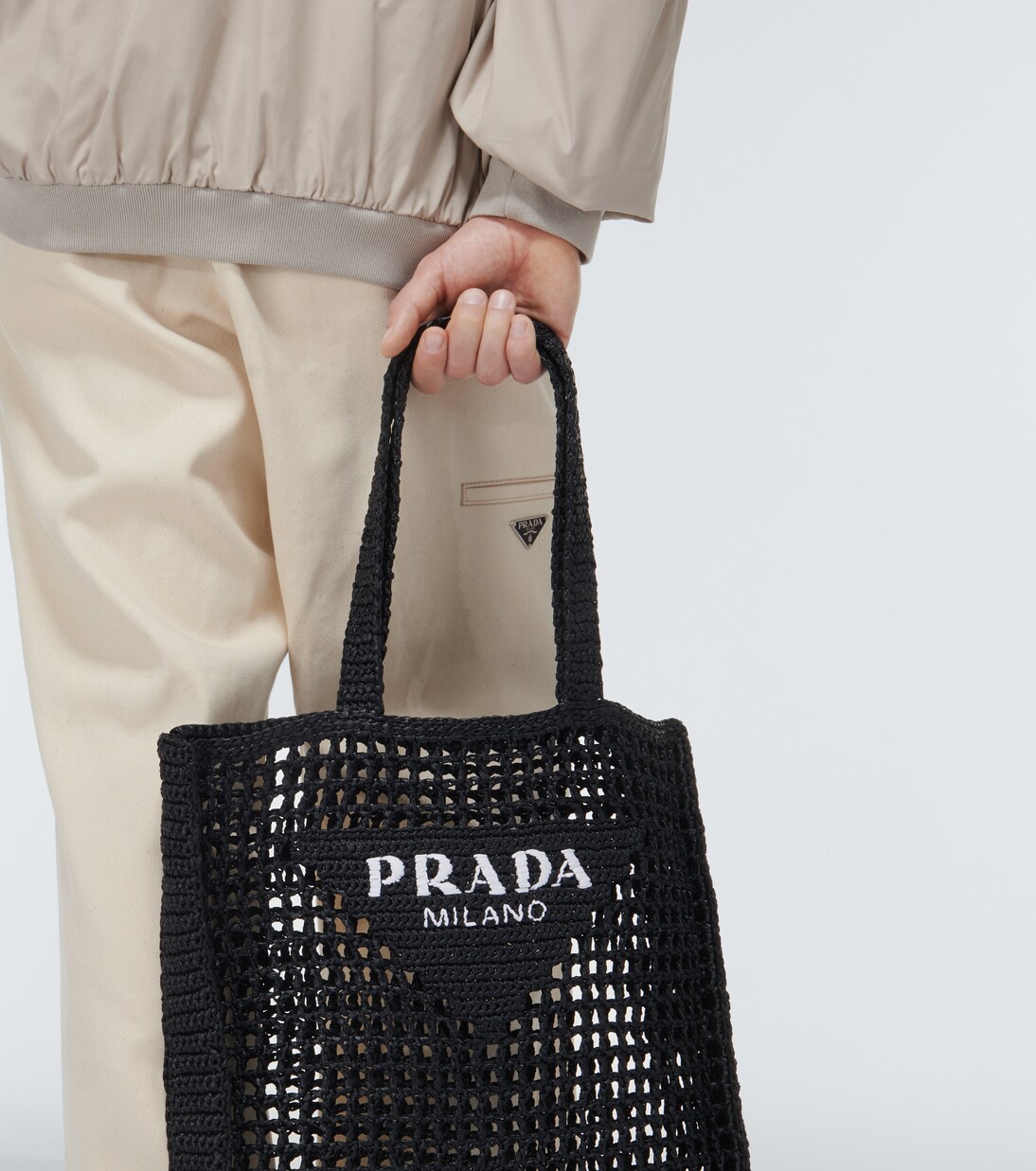 Tote de croché con logo | Prada