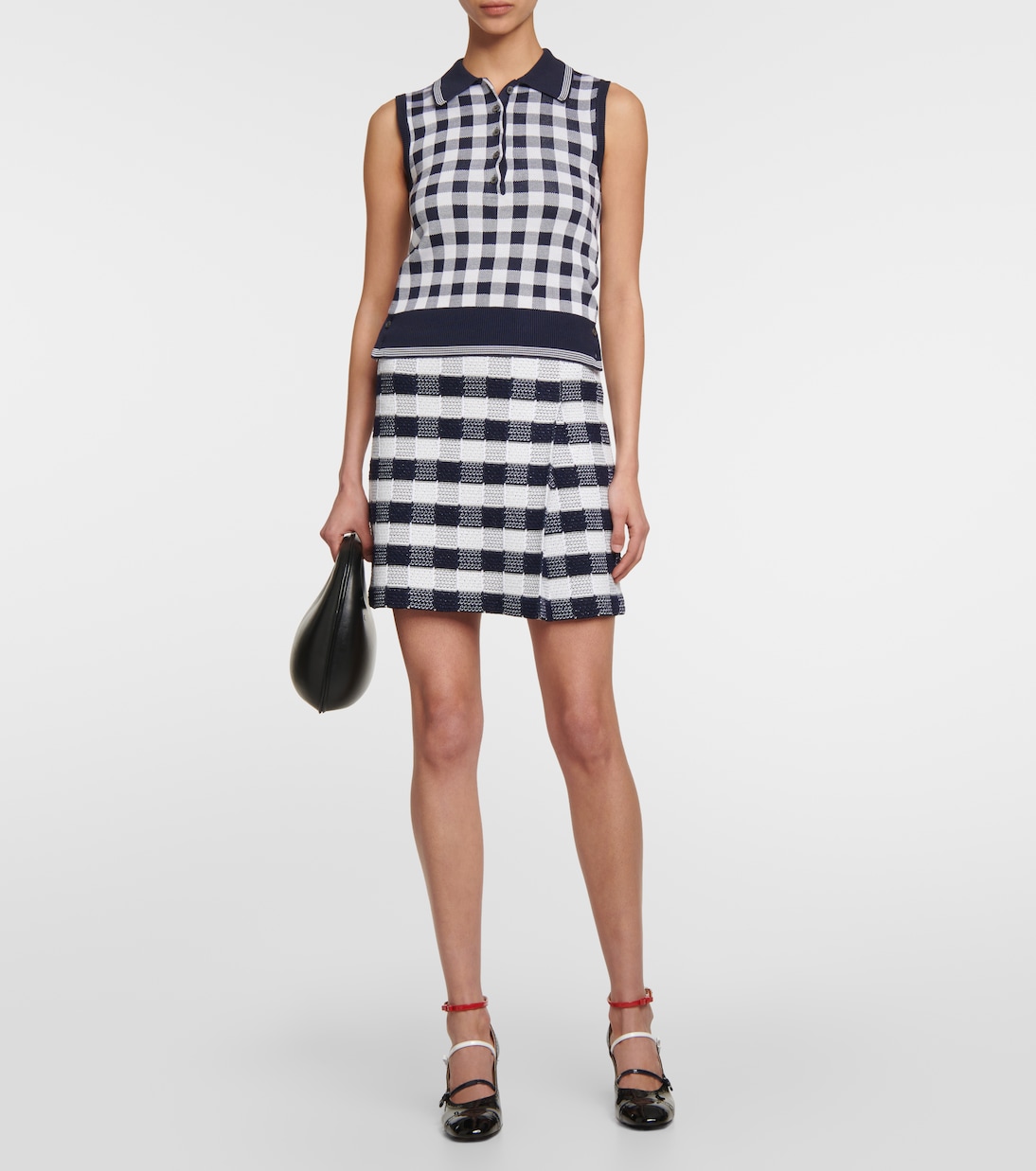 Polo en soie à carreaux | Thom Browne