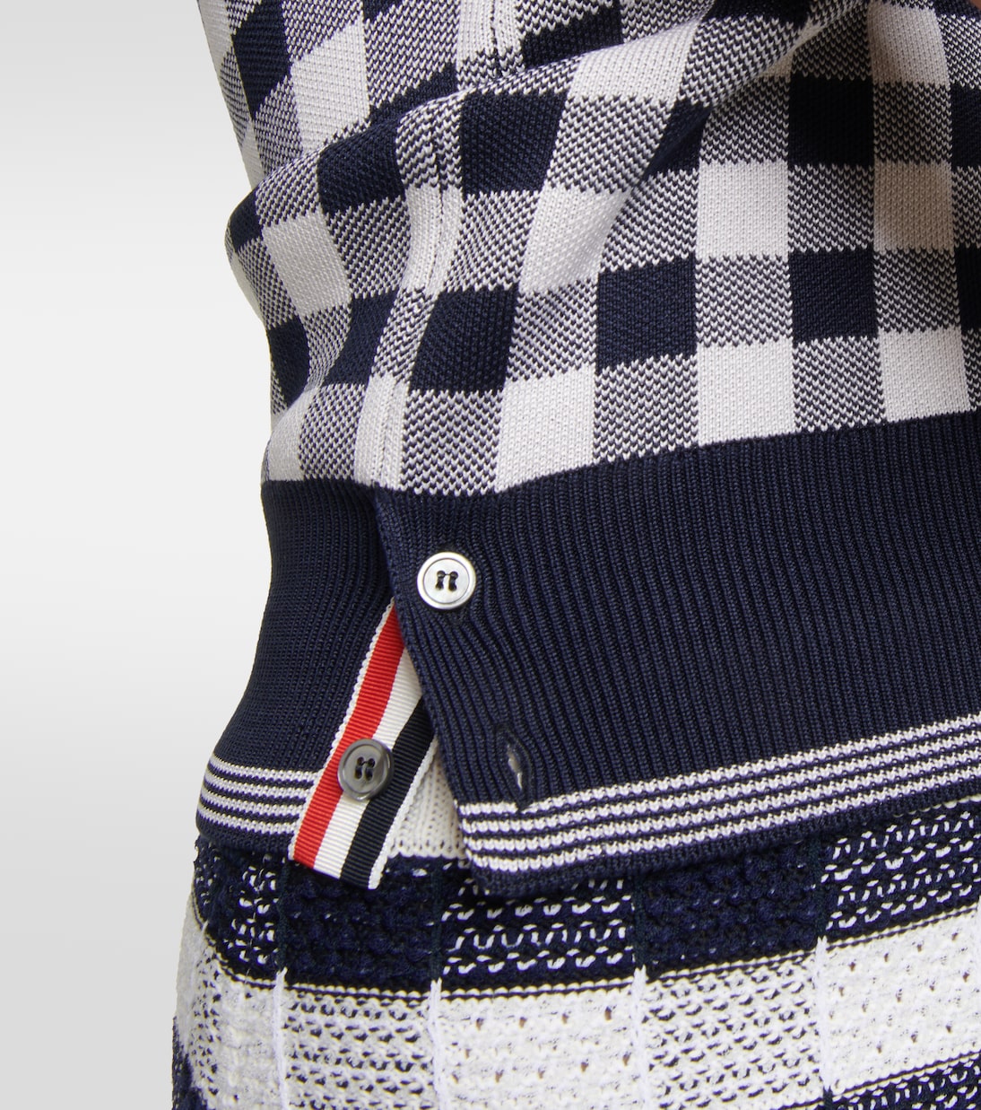 Polo en soie à carreaux | Thom Browne