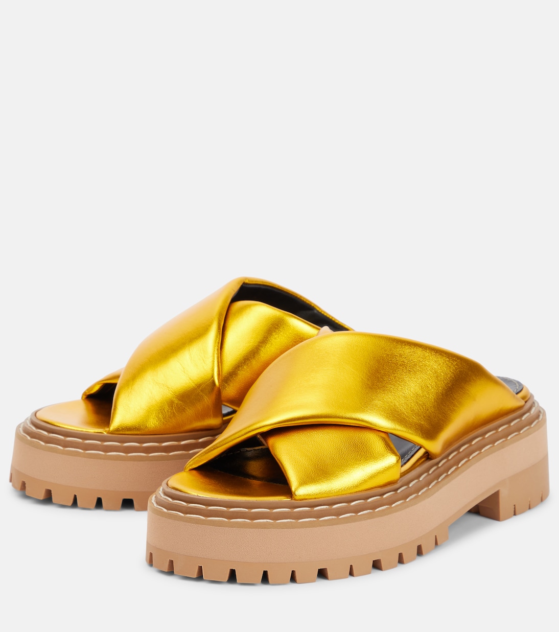 Metallic leather sandals | Proenza Schouler