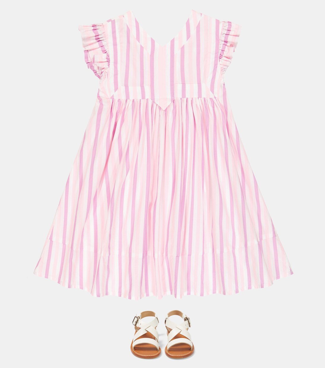 Honey striped cotton dress | Morley