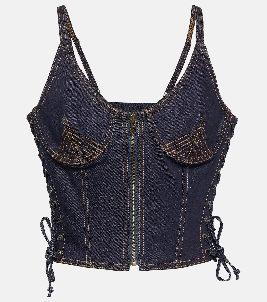 Bustier-Top aus Denim | Jean Paul Gaultier