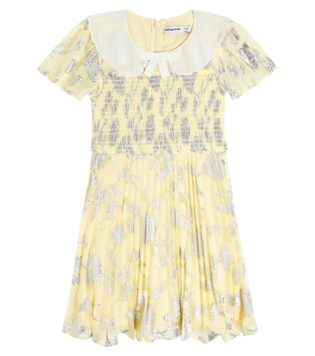 Metallic jaquard chiffon dress | Self-Portrait Kids