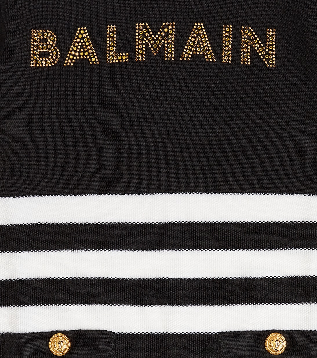 Striped logo jersey dress | Balmain Kids