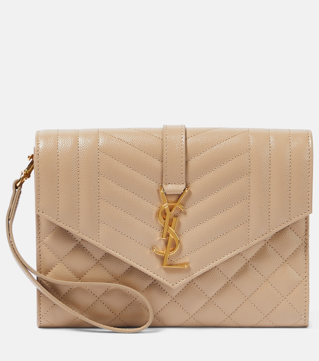 Envelope matelassé leather clutch | Saint Laurent