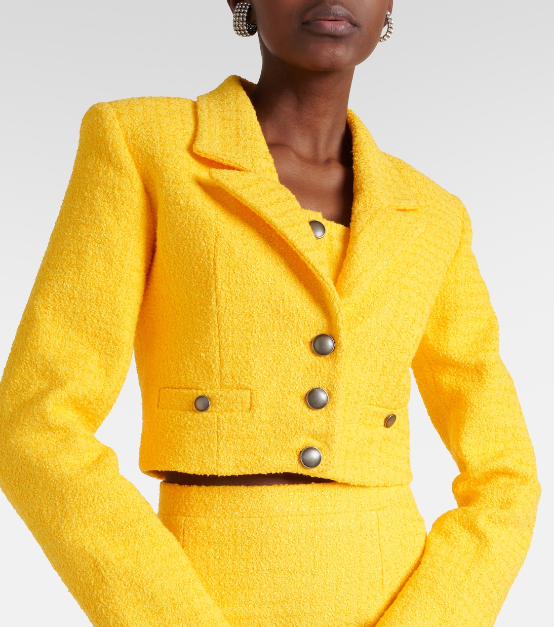 Cropped bouclé tweed blazer | Alessandra Rich