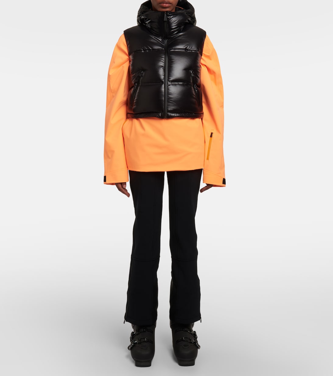 Chaleco cropped Snowbird de plumas | Aztech Mountain