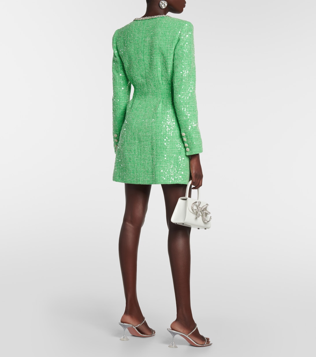 Robe en bouclé à sequins | Self-Portrait