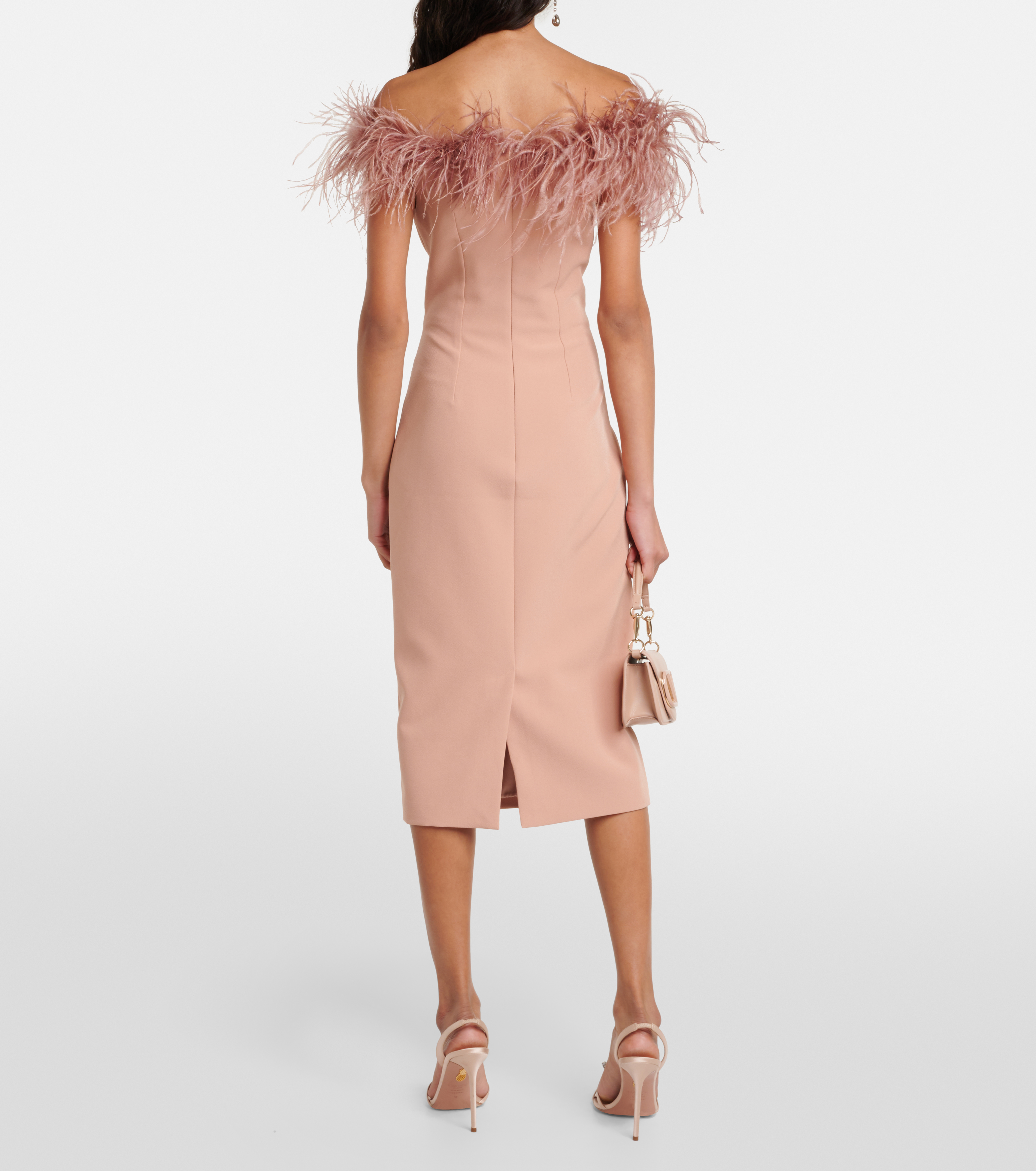 Midikleid mit Federn | Safiyaa