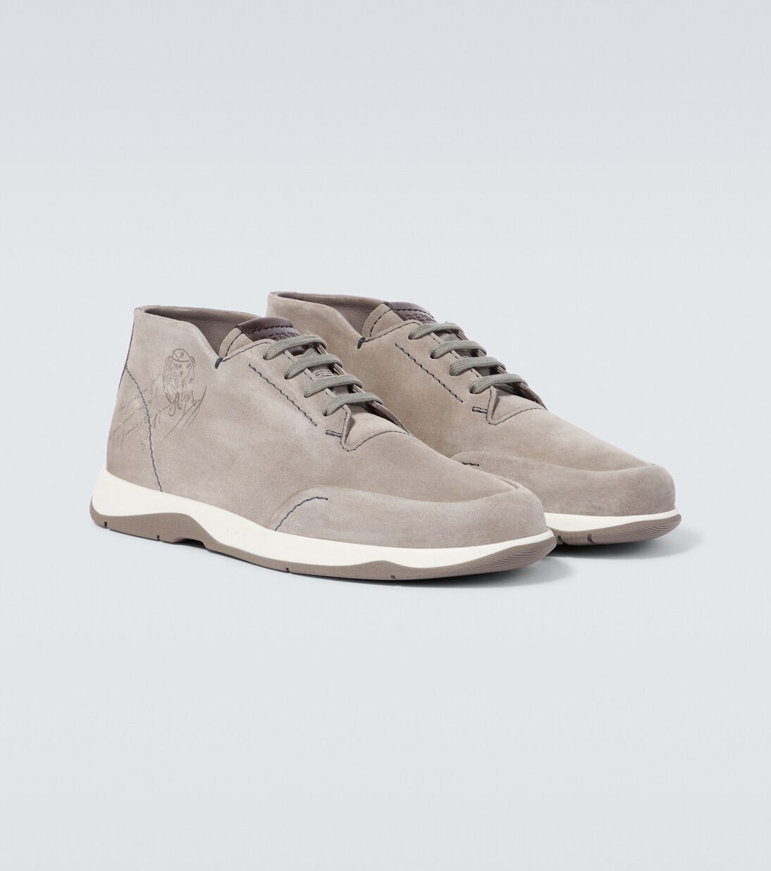 Echappée Scritto Mid Top suede Derby shoes | Berluti