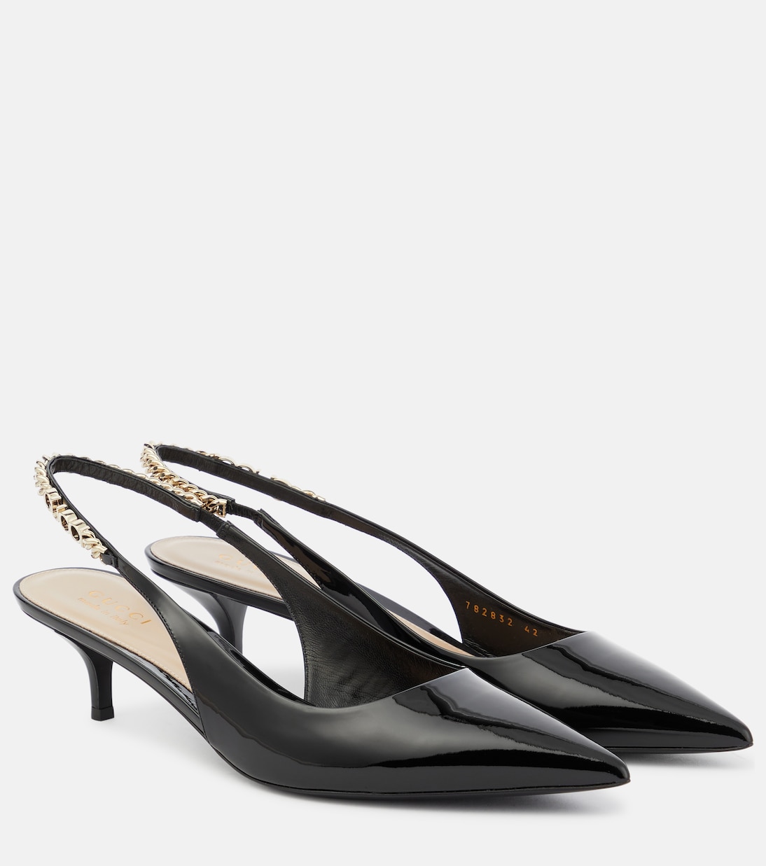 Gucci Signoria patent leather slingback pumps | Gucci