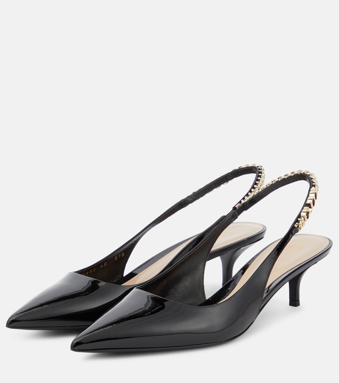 Gucci Signoria patent leather slingback pumps | Gucci