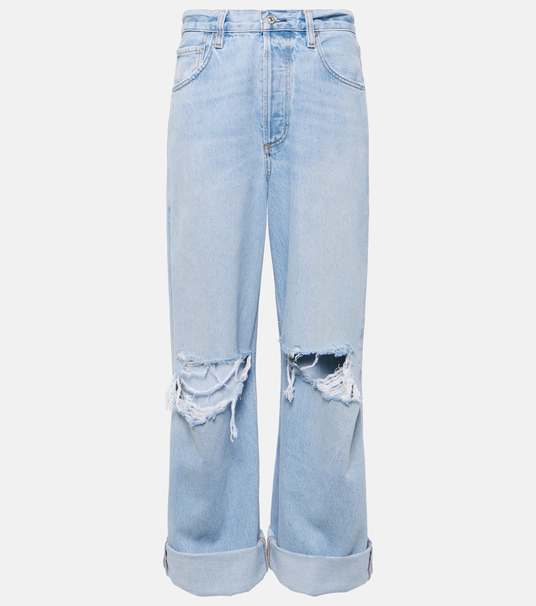 Ayla distressed mid-rise wide-leg jeans | Citizens of Humanity