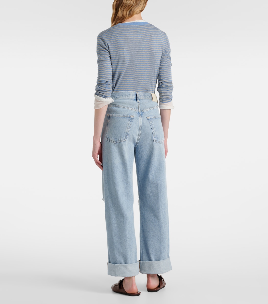 Ayla distressed mid-rise wide-leg jeans | Citizens of Humanity