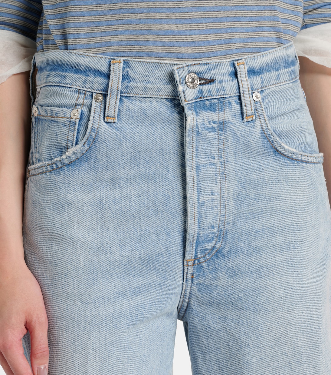 Ayla distressed mid-rise wide-leg jeans | Citizens of Humanity