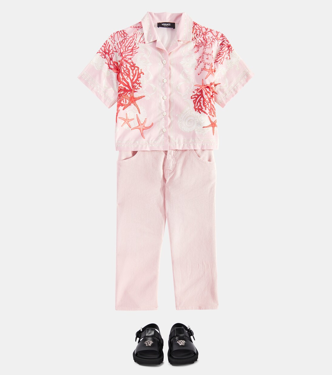 Barocco Sea cotton poplin shirt | Versace Kids