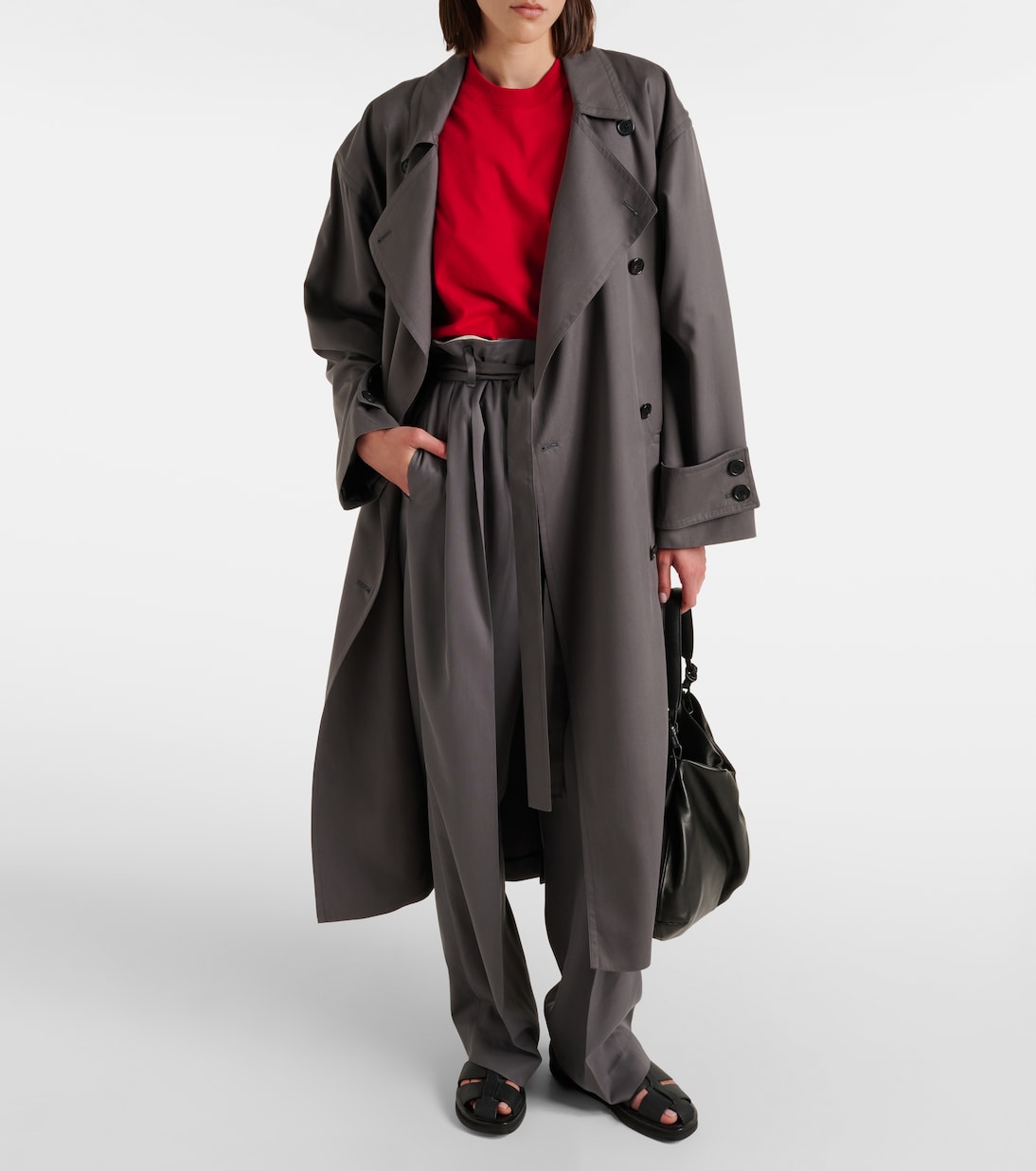 Gerade High-Rise-Hose Lonan aus Seide | The Row