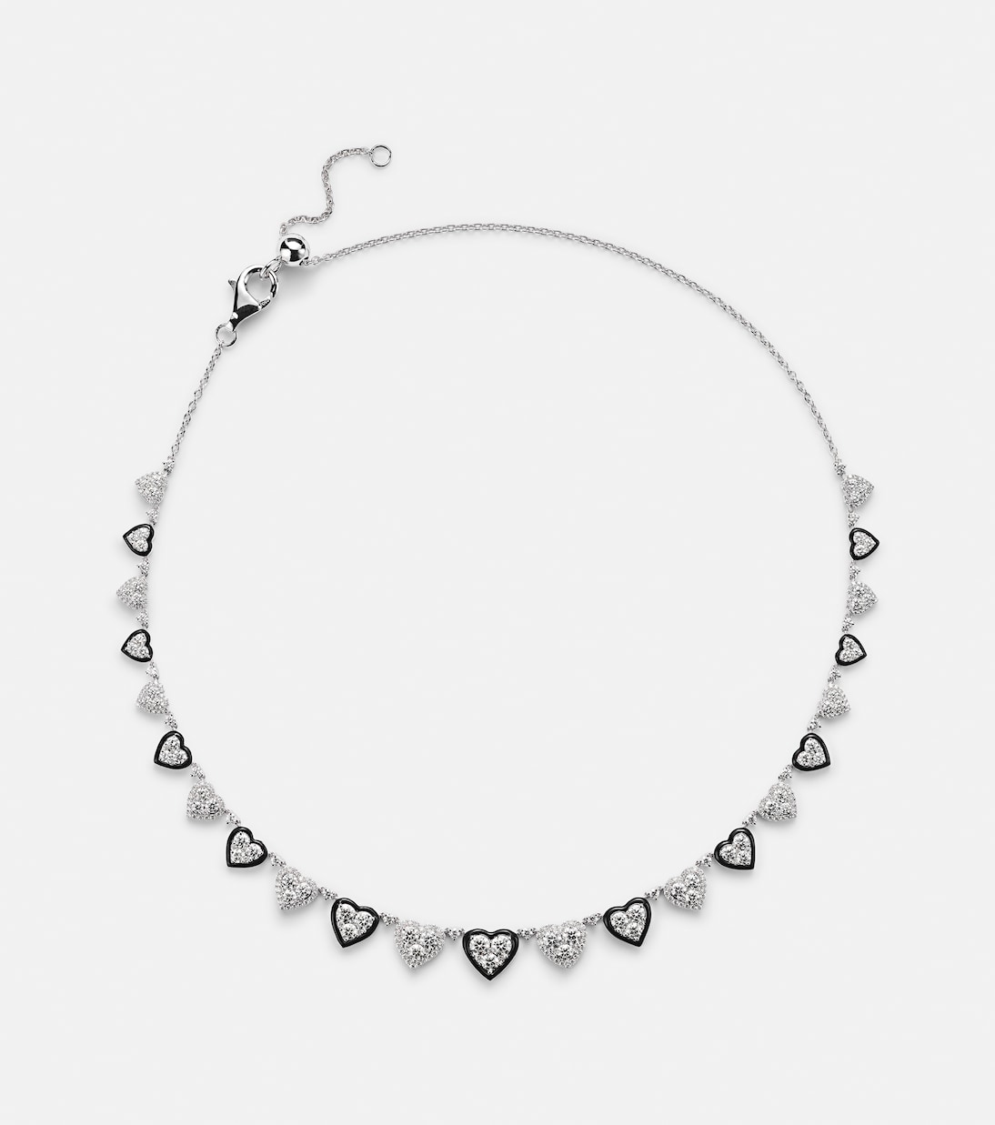 Choker en or blanc 18 ct, émail et diamants | Kamyen