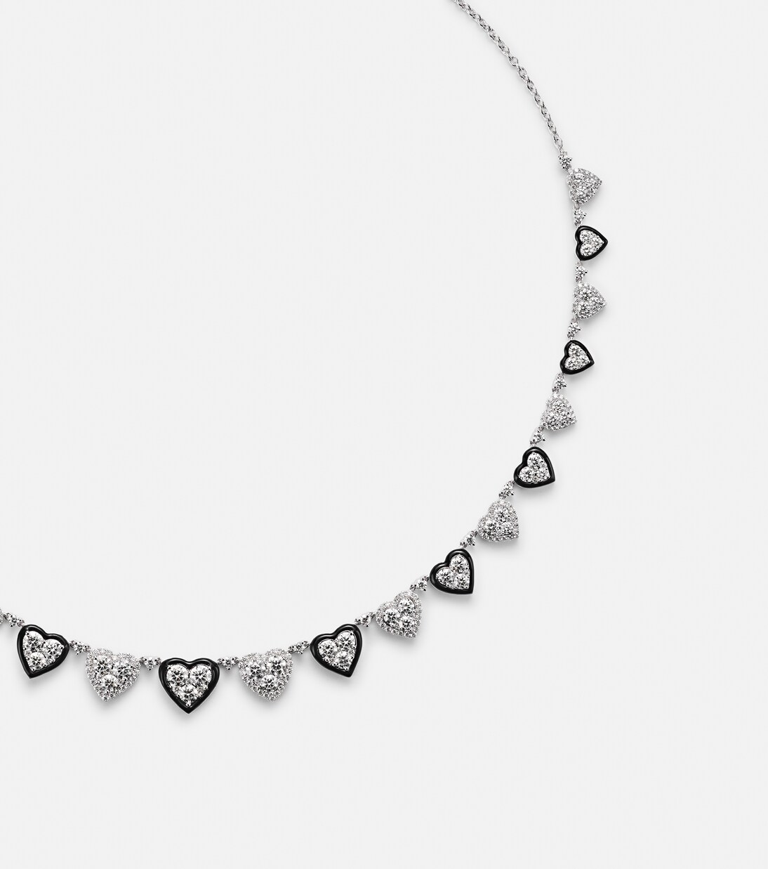 Choker en or blanc 18 ct, émail et diamants | Kamyen