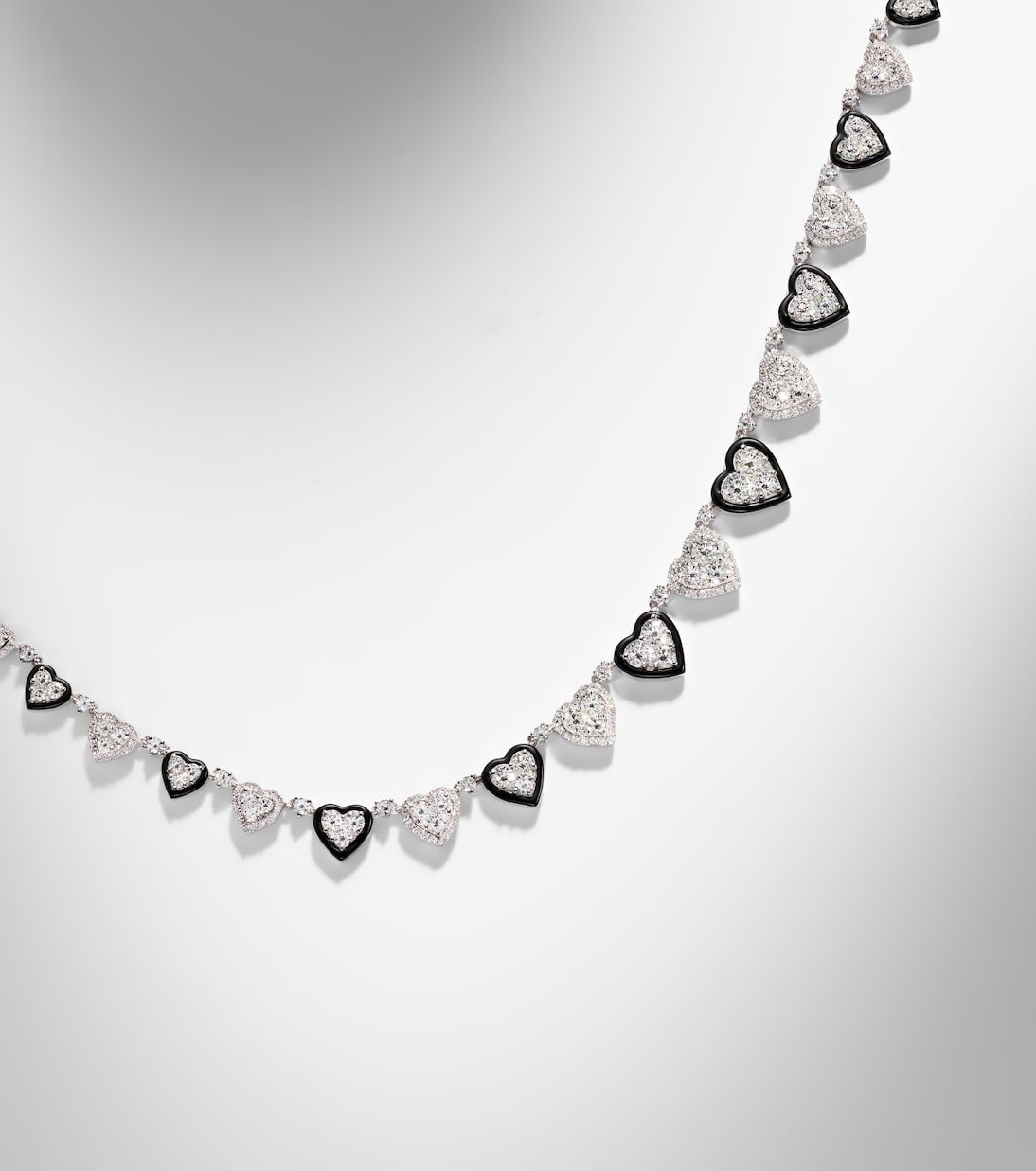 Choker en or blanc 18 ct, émail et diamants | Kamyen