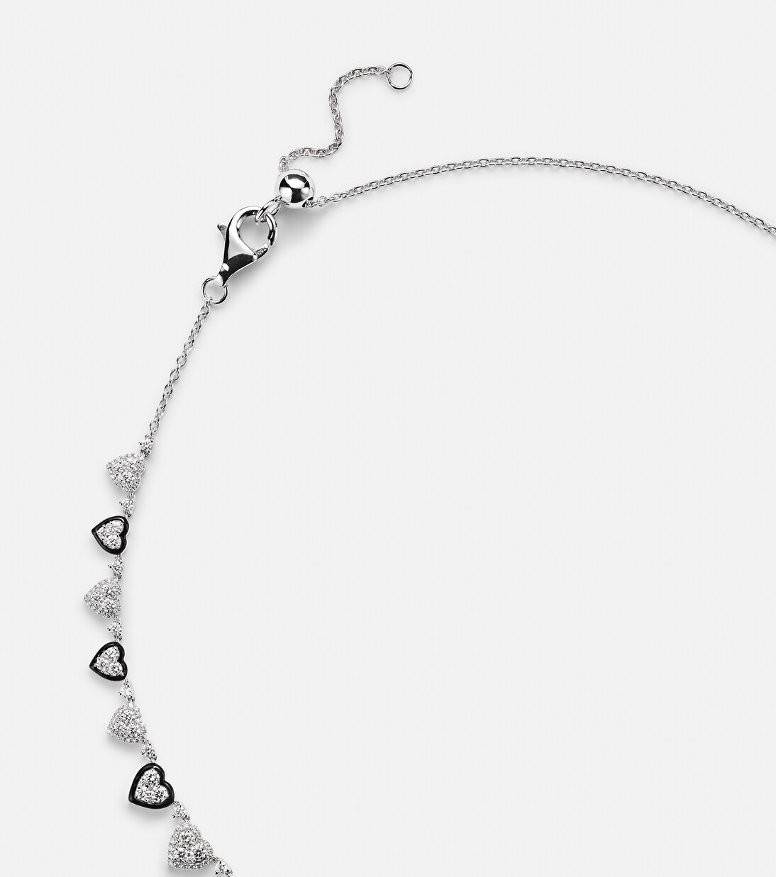 Choker en or blanc 18 ct, émail et diamants | Kamyen