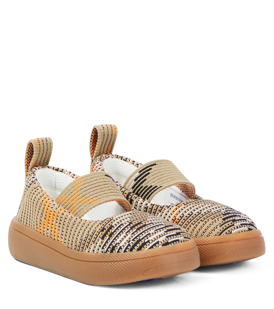 Burberry Check knitted Mary Jane flats | Burberry Kids
