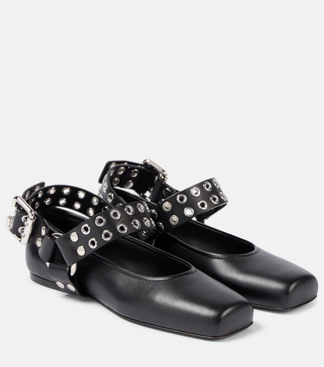 Studded leather Mary Jane flats | Alaïa