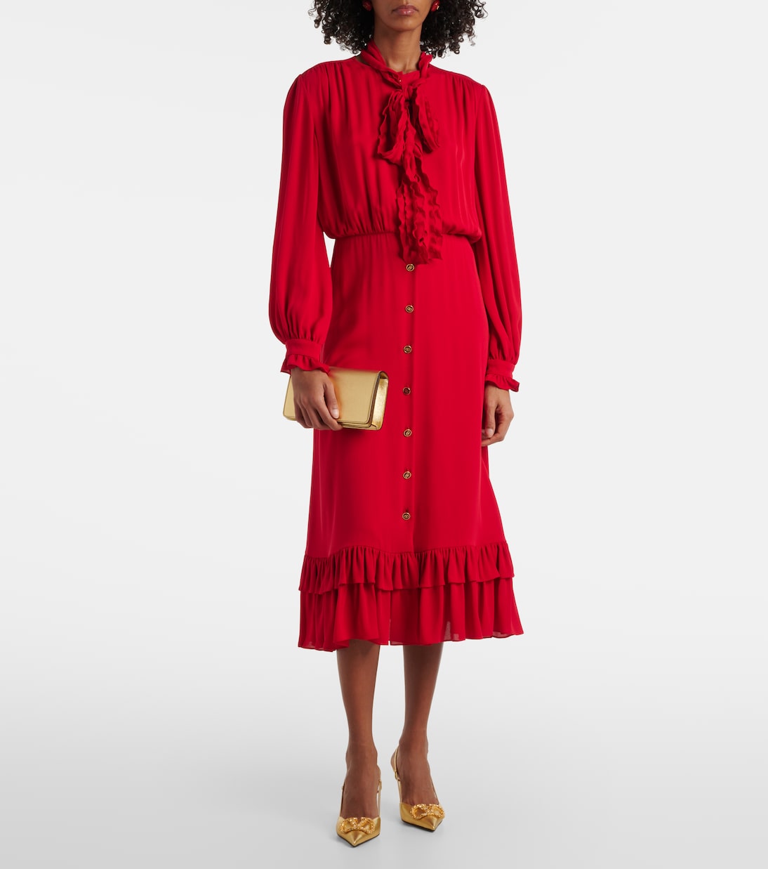 Slingback-Pumps VLogo Signature 80 aus Metallic-Leder | Valentino Garavani