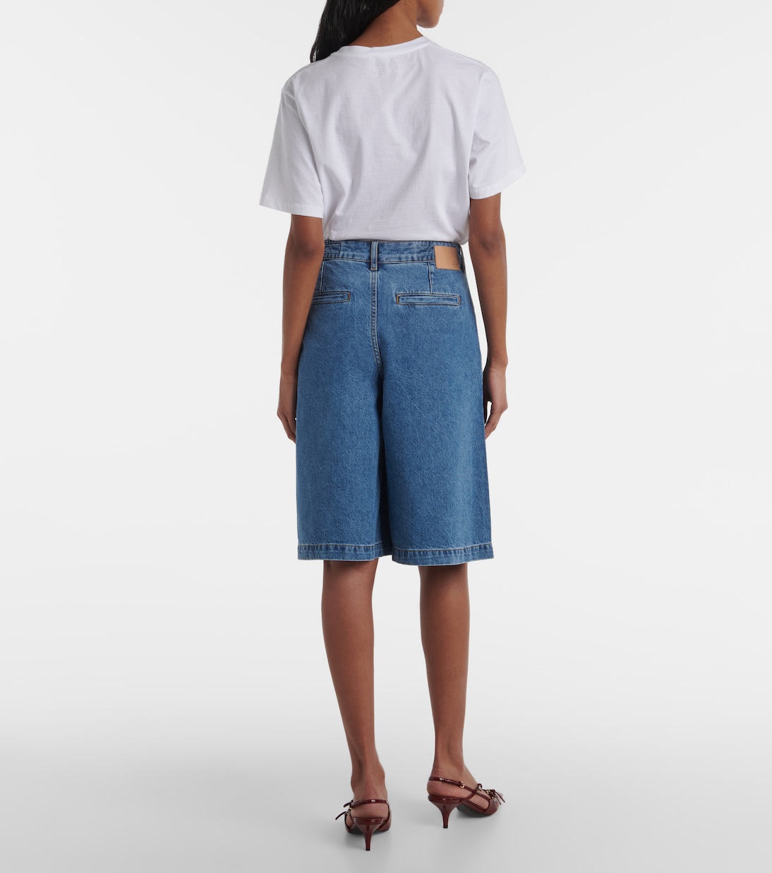 Shorts di jeans a gamba larga Gran Canaria a vita alta | AG Jeans