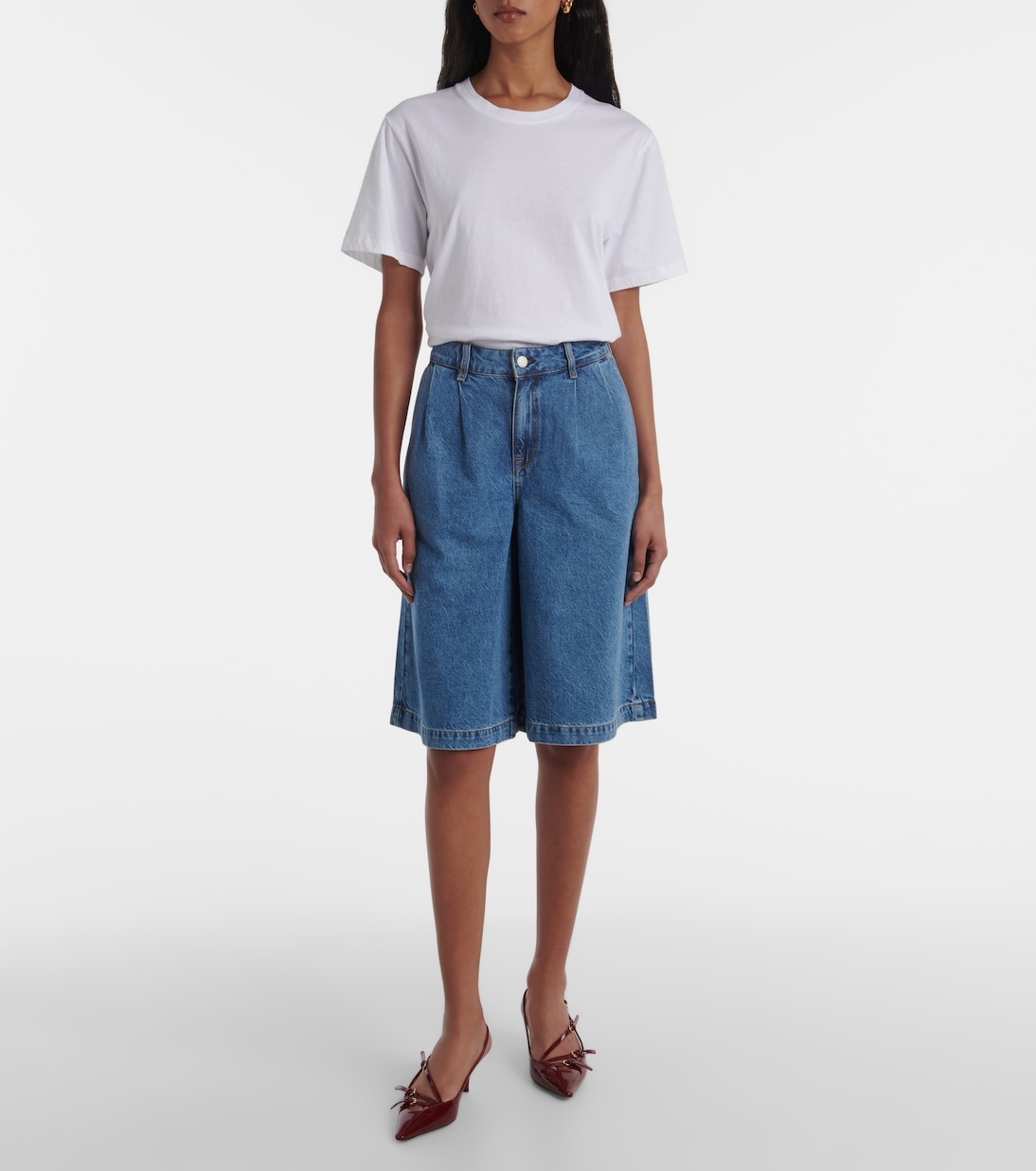 Shorts di jeans a gamba larga Gran Canaria a vita alta | AG Jeans