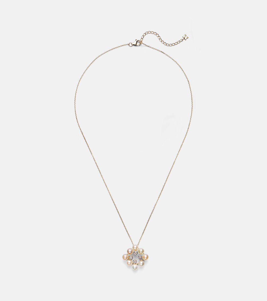 Collier Cluster en or 14 ct, perles et diamants | Mateo