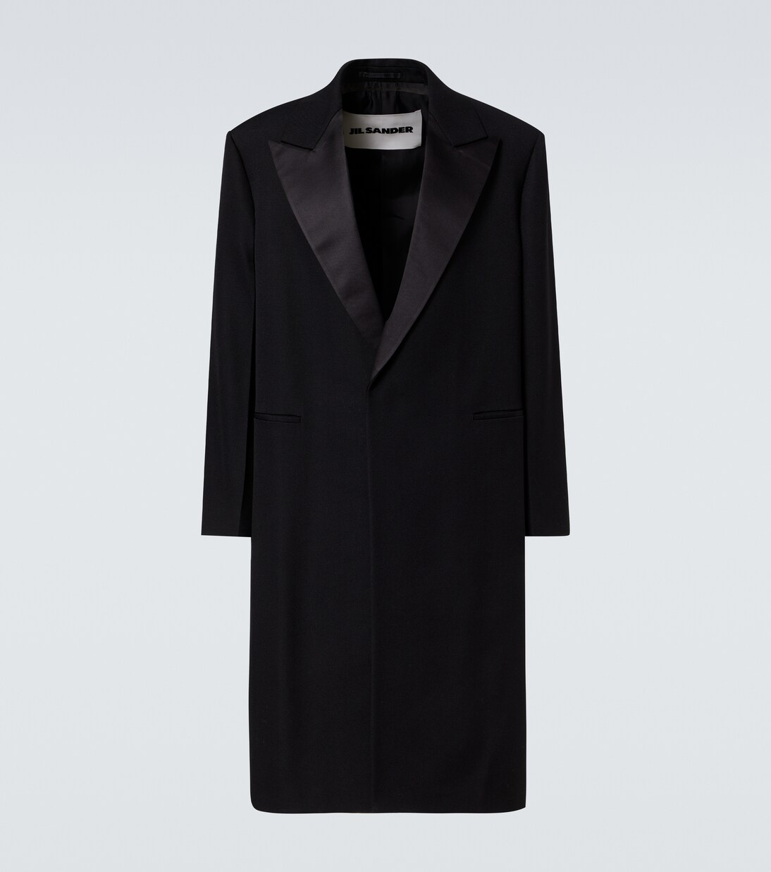 Silk-trimmed wool coat | Jil Sander