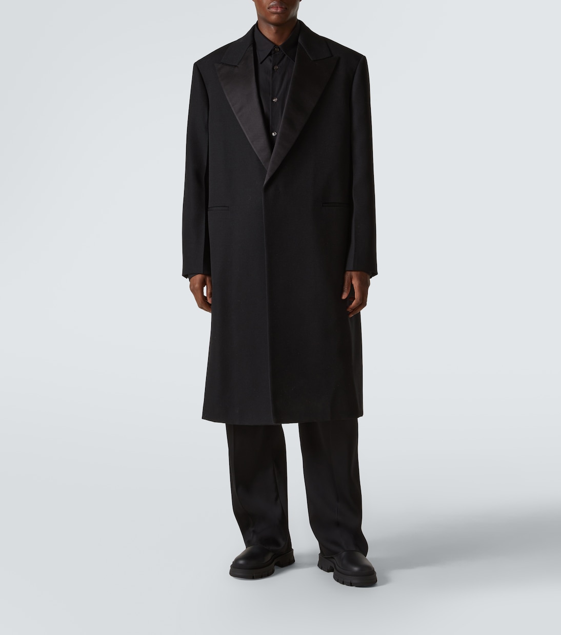 Silk-trimmed wool coat | Jil Sander
