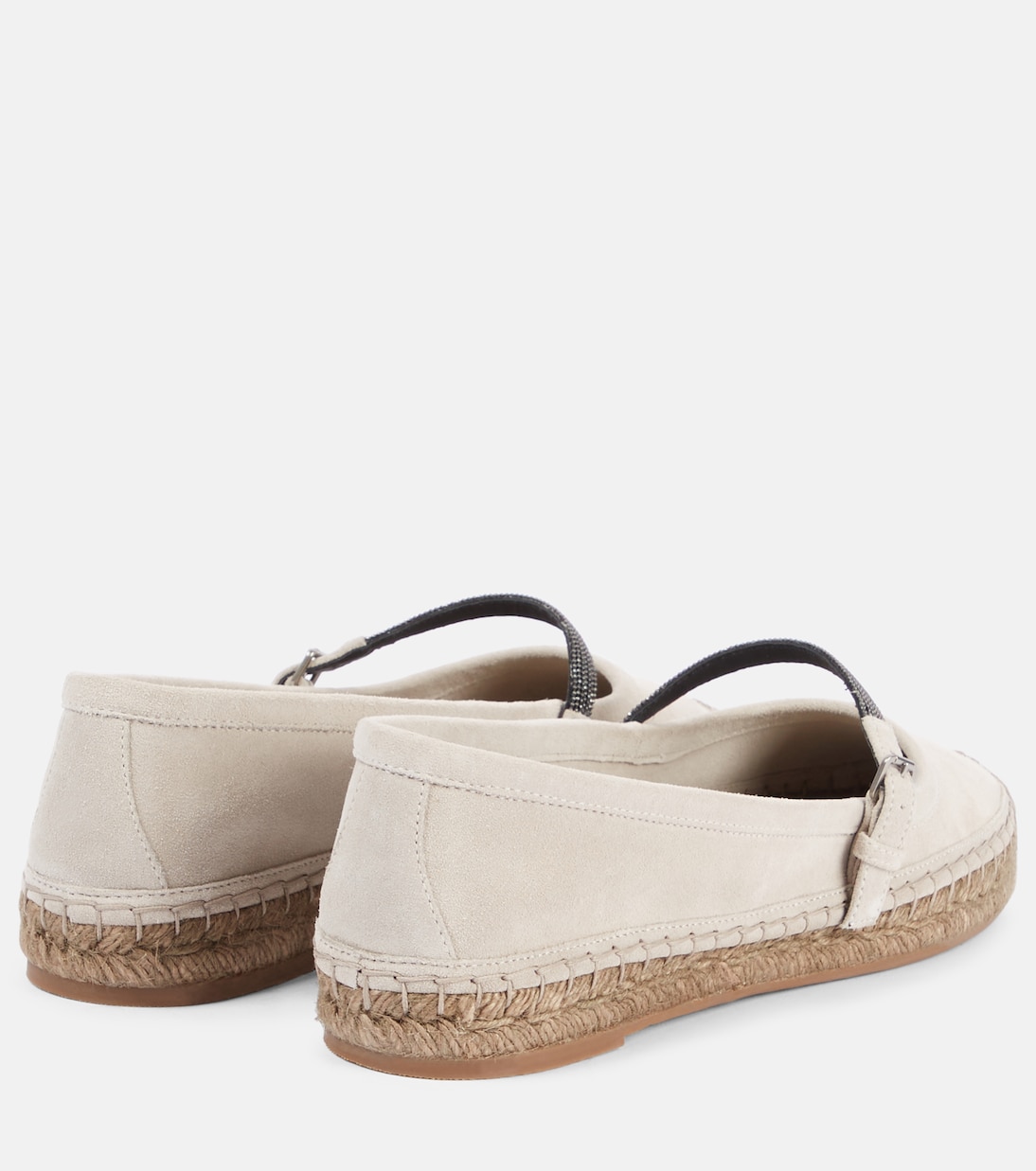 Monili珠饰绒面革草编鞋 | Brunello Cucinelli