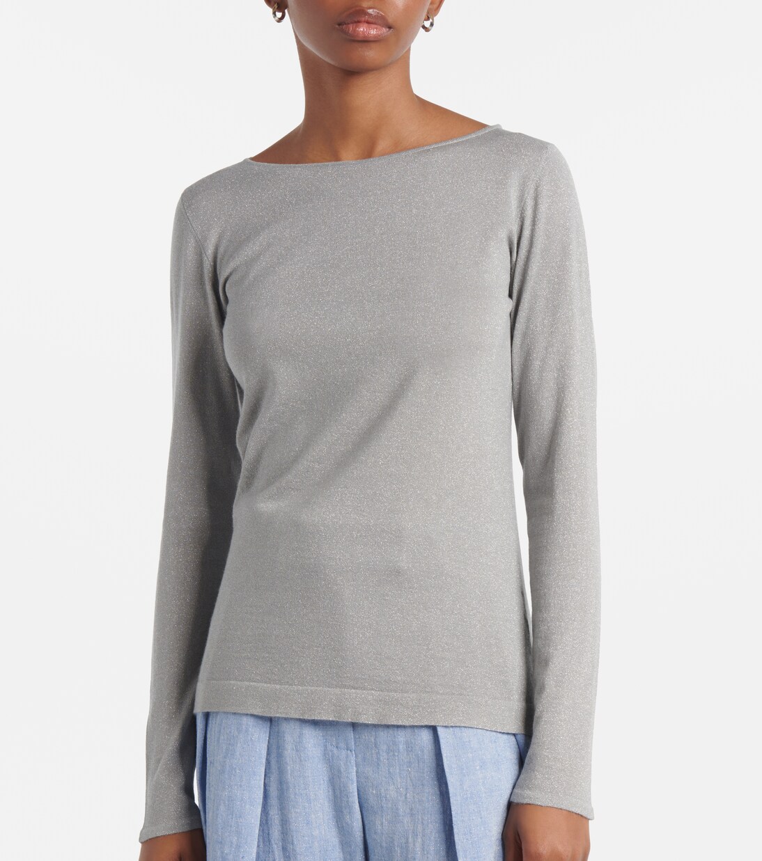 Sparkling cashmere and silk-blend sweater | Brunello Cucinelli