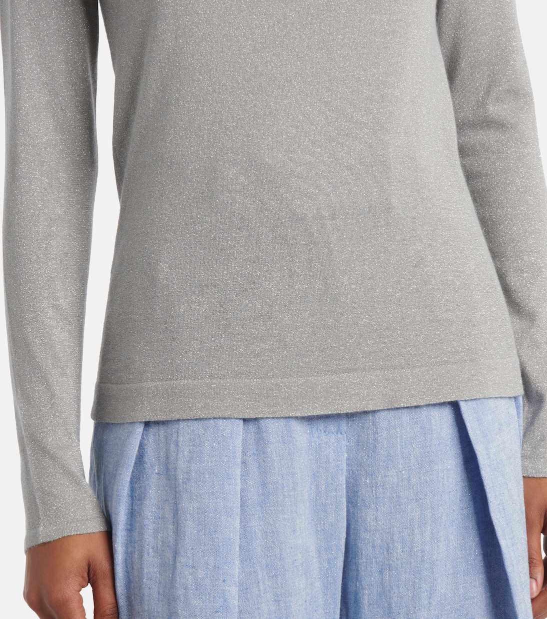 Sparkling cashmere and silk-blend sweater | Brunello Cucinelli