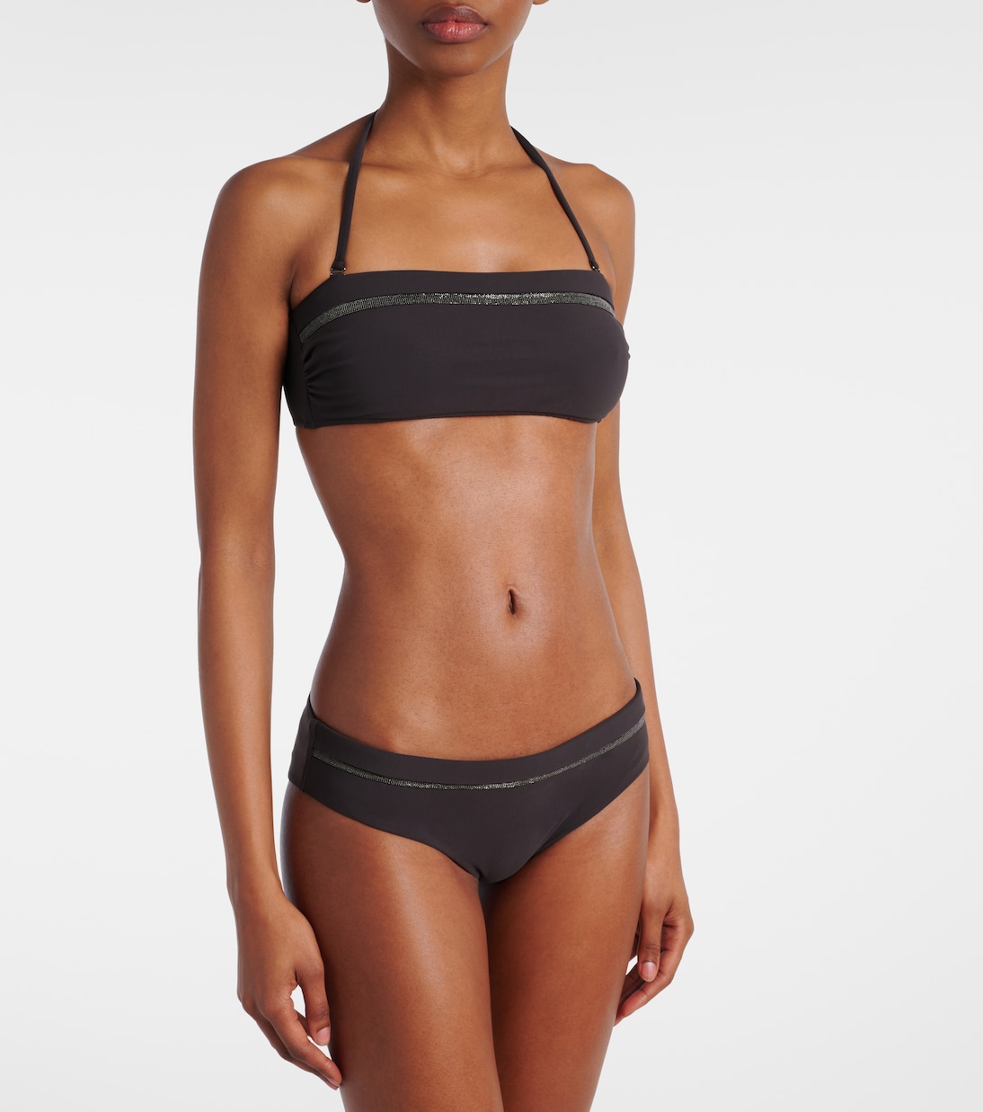 Top bikini a fascia con monili | Brunello Cucinelli