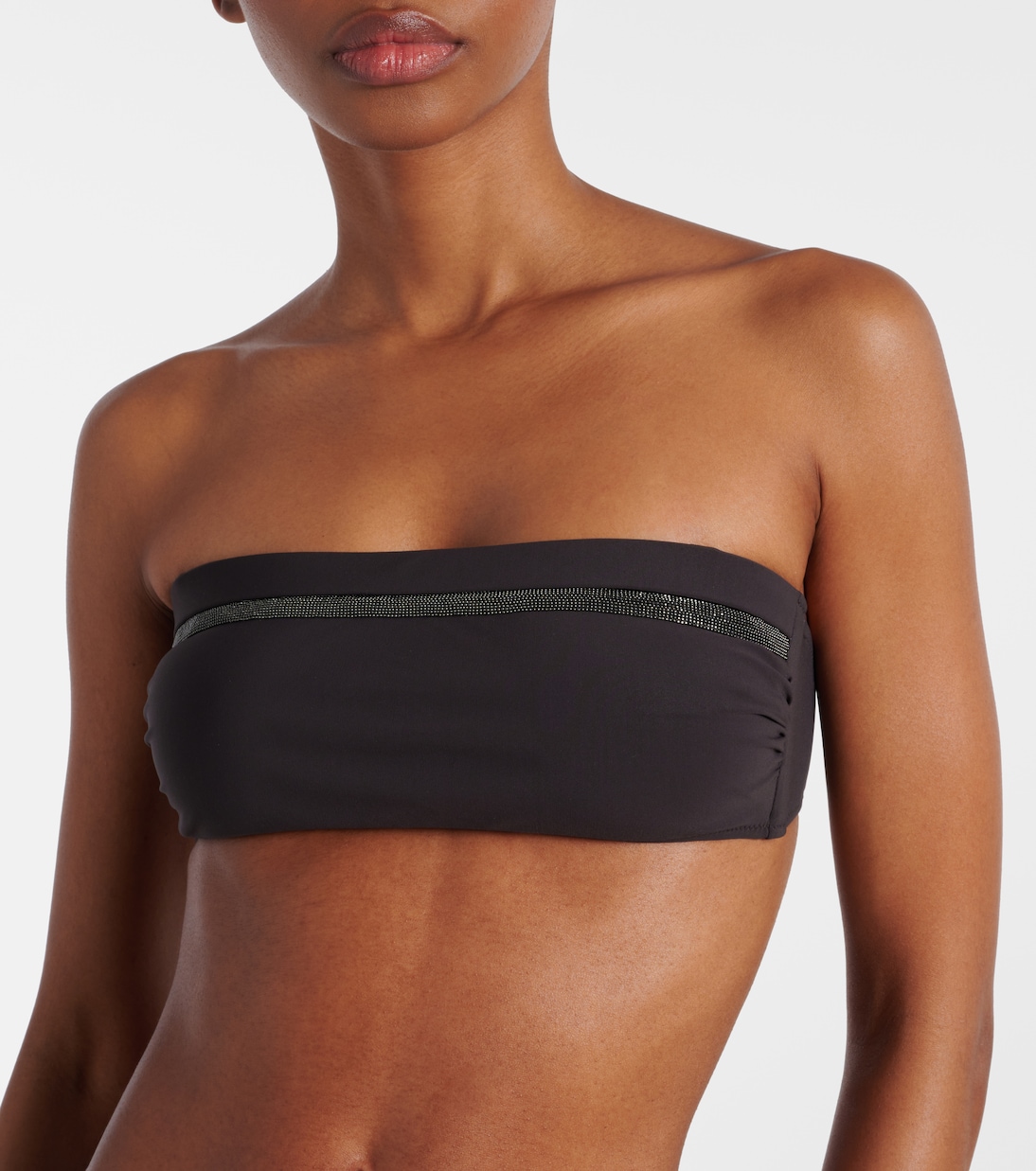 Top bikini a fascia con monili | Brunello Cucinelli