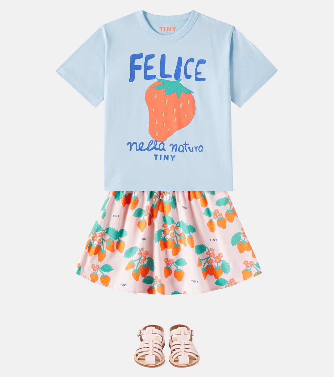 Gonna Strawberries in cotone con stampa | Tinycottons