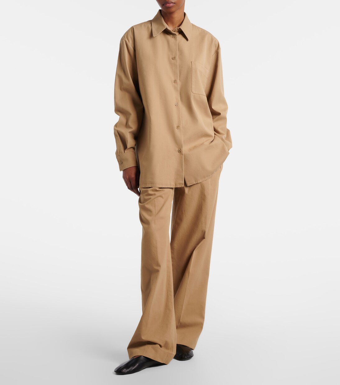 Alfidis cotton and cashmere wide-leg pants | The Row