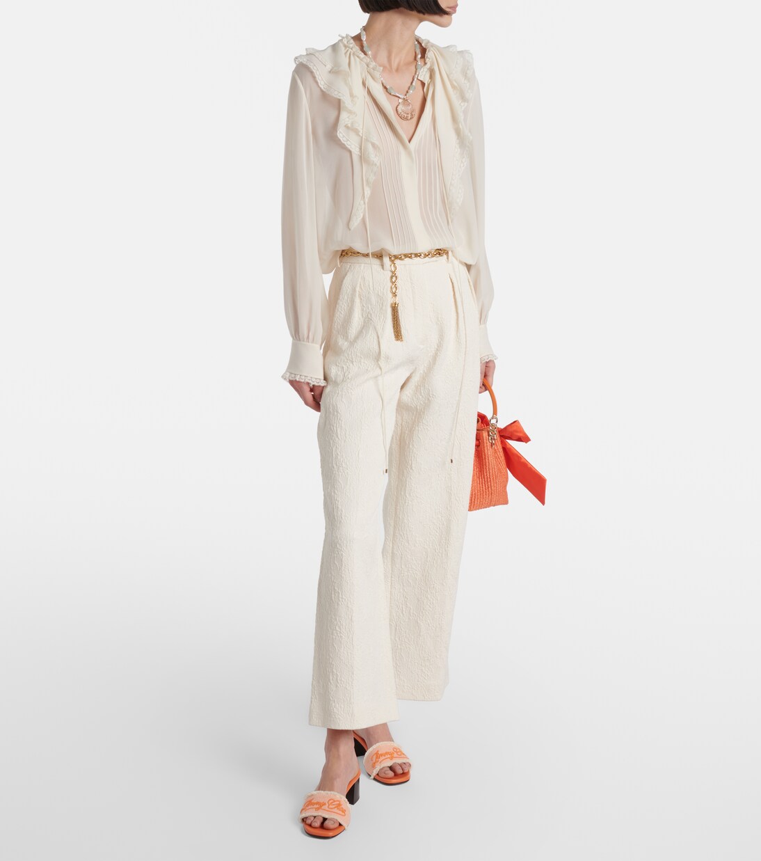 Joa 45 embroidered canvas mules | Jimmy Choo