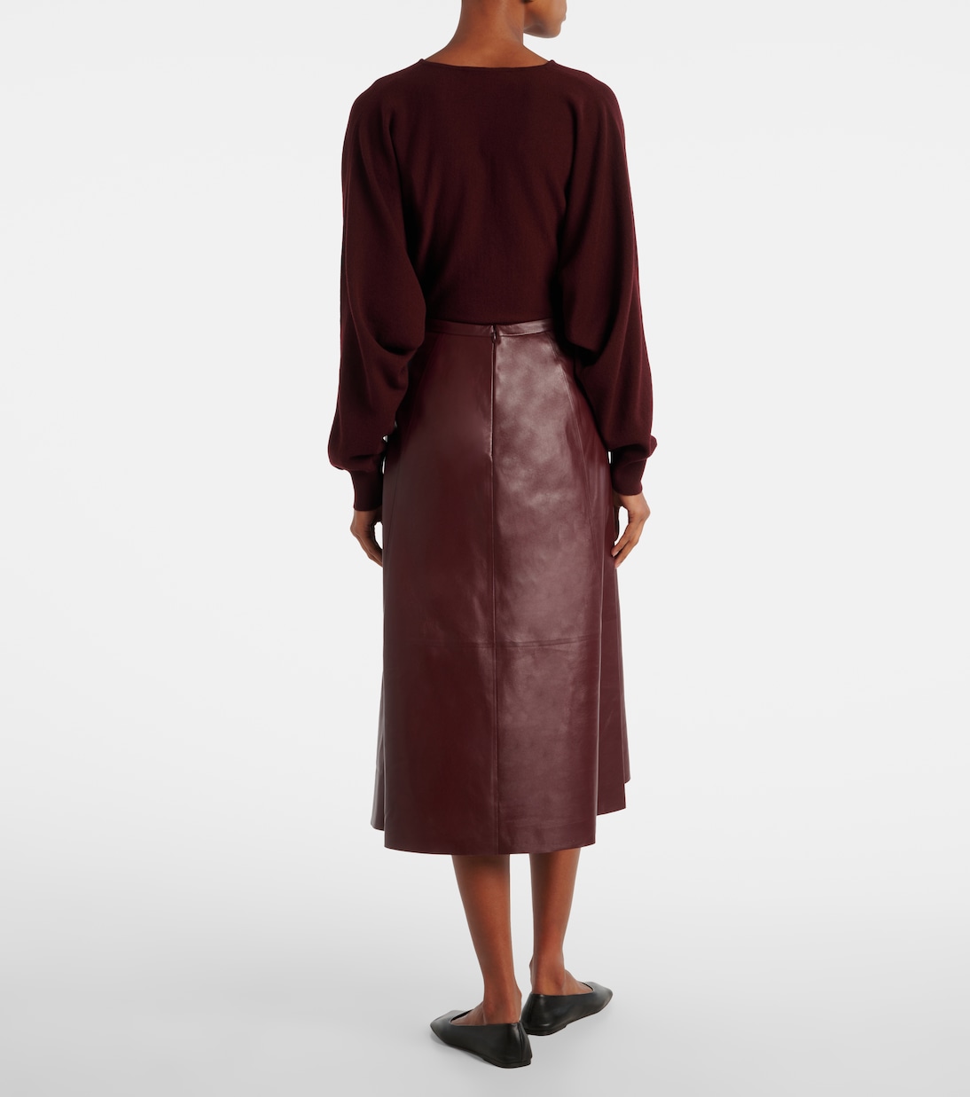 Jupe midi en cuir | Fforme