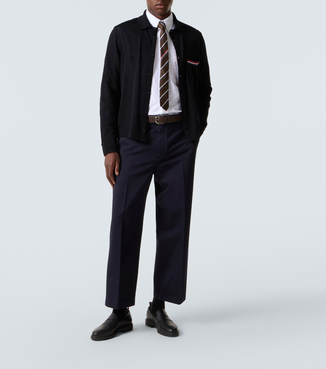 RWB Stripe virgin wool cardigan | Thom Browne